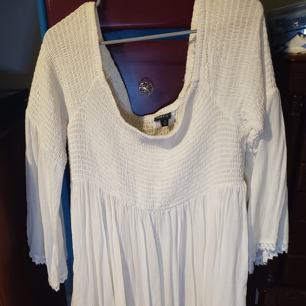 Torrid Smocked swim cover up